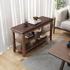 AQIMUELE Wood Shoe Rack Bench for Entryway, Shoe Rack for Front Door Entrance with Leather Cushion, 2 Tier Shoe Bench with Shoe Storage for Entryway, Bedroom.