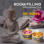 Meditation Candles with Crystals | Natural Aromatherapy Candles for Relaxation & Healing | Stress Relief Candles for Yoga, Meditation & Self Care | 4 Pack Gift Set
