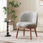 Accent Chair Mid-Century Modern Chair PU Leather Upholstered Armless Chair Set of 2, Suitable for Living Room, Bedroom, Balcony,Light Gray