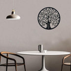 ESTART 11 Inches Tree of Life Wall Art Metal Tree Life Wall Decor Family Tree Wall Plaque Wall Hanging Sculptures for Balcony Porch Bedroom Living Room Kitchen Garden Office Indoor Outdoorr (Black)