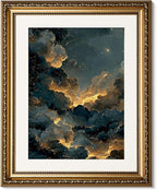 ARPEOTCY Vintage Gold Framed Wall Art Decor, 13x16 Inch Dreamy Sky and Golden Clouds Print, Celestial Canvas Wall Art for Living Room, Bedroom, or Study