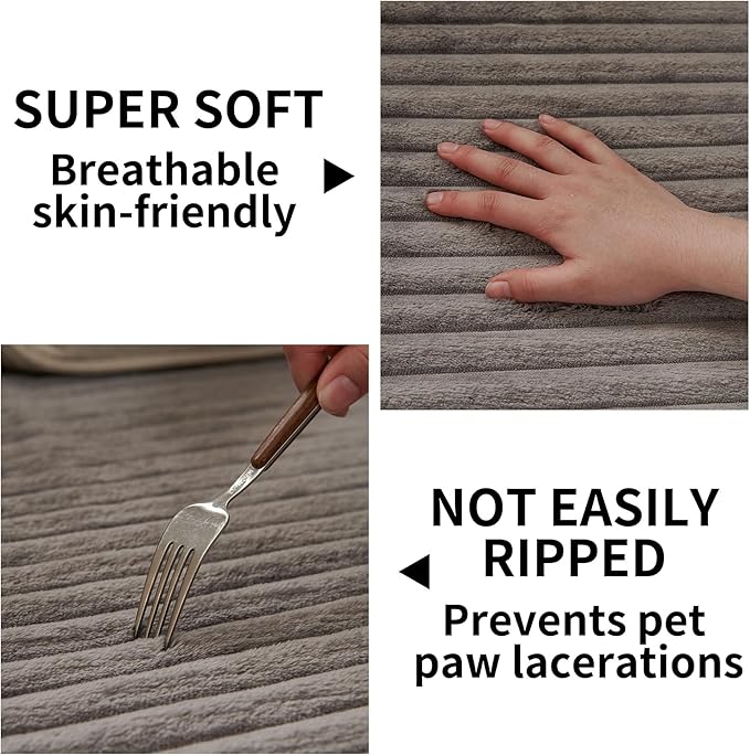 HAOMAIJIA Waterproof Couch Cover for Dogs Washable,Fuzzy Pet Couch Covers for Sofa,Thick Soft Dog Bed Cover Non-Slip Couch Covers for 3 Cushion Couch Sofa Pet Friendly (Grey, 35" x 62")