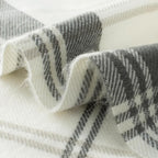 Grey and White Plaid Throw Blanket for Couch,50"X60" Super Soft Cozy Warm Home Decorative Throws with Tassels for Bed Sofa Picnic