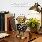 AYRELY® Industrial Steampunk Robot Table Clock,Battery Operated Handcrafted Metal Desk&Shelf Clock,Retro Mechanical Decorative Clock for Home,Living Room,Fireplace Decor