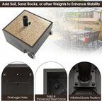Giantex 170lbs Filled Umbrella Base with Wheels, Heavy Duty Umbrella Stand with Fillable Planter, Drainage Holes, Outdoor Market Umbrella Holder for Patio Garden Deck Pool (Dark Brown)