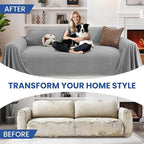 Couch Cover for Dogs, 78"x134", Sofa Covers for 3 Cushion Couch, Washable Couch Covers for Sectional Sofa, Pet Sofa Slipcovers for Living Room, Couch Cover Blanket, Light Grey