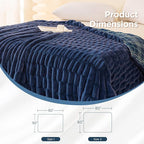 Sophia & William Ruched Faux Fur Throw Blanket for Couch - Luxury Lightweight Plush Fuzzy Cozy Soft Blankets, Blue, 50" x 60"
