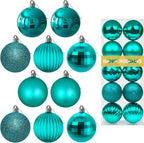 Teal 3.2" Large Christmas Balls - Christmas Tree Decoration Ornaments Shatterproof Hanging Balls for Birthday Halloween Holiday Wedding Decorations Set of 10pcs