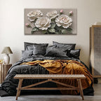 LJ CHIXUFA ART Floral Wall Art, Modern Canvas Wall Decor, 24x48 Inch, Perfect for Living Room, Bedroom, Office