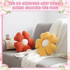6 Pcs Flower Shaped Pillows Daisy Floor Throw Pillows 15 Inch Flower Seat Cushion for Reading Sofa Couch Bed Decor for Back to School First Day of School(Fresh Color)