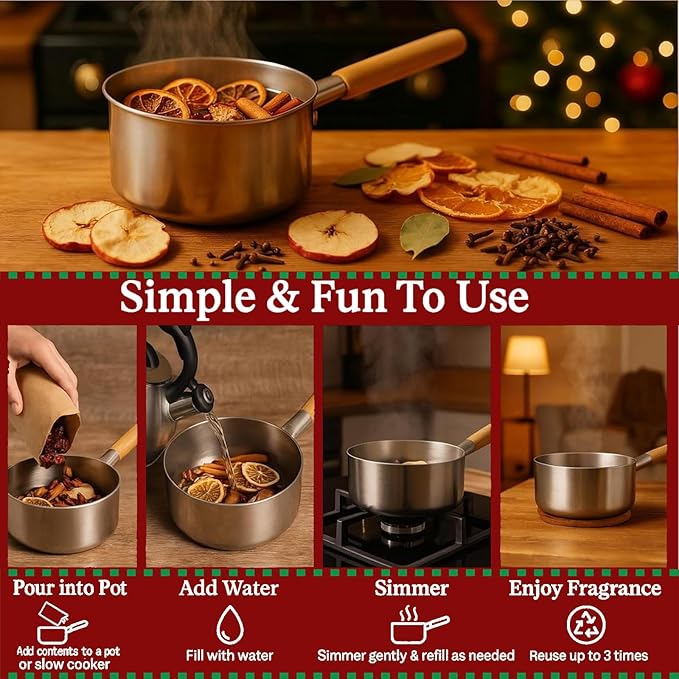 Intention Simmer Pot Blends, Simmer Pot for Stove Potpourri, Reiki-Infused Simmer Pot Potpourri Kit for Cozy Home Aroma, Meditation & Ritual Spaces-6pcs/set (Abundance)