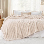 Bedsure GentleSoft King Size Blanket for Bed - Super Soft Cozy Blankets for Women Men Girls, Large Fuzzy Fleece Throw for Bedroom Decor, Cream,108x90 Inches