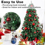 Red & Green 2.5" Christmas Balls Christmas Tree Decoration Ornaments Shatterproof Hanging Balls for Birthday Halloween Holiday Wedding Decorations Set of 24pcs