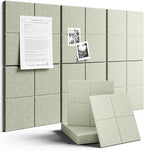 Large Felt Bulletin Board 36"x24" Cork Board Alternative - 6 Pack with 40 Safe Removable Adhesive Tabs, Cork Boards for Walls for Home Office Classroom Pin Board - Sage Green