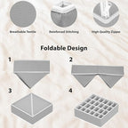 Simple Houseware Closet Underwear Organizer Drawer Divider Assorted 7 Pieces, Gray