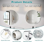 Chrome Bathroom Vanity Light, Square Design 4 Lights Morden Vanity Lighting Fixtures Over Mirror, Bathroom Vanity Light Fixtures for Living Room/Bedroom