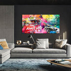 Canvas Graffiti Wall Art for Living Room - Banksy Wall Decor for Bedroom Teen Girl Ready to Hang Size 24" x 48"