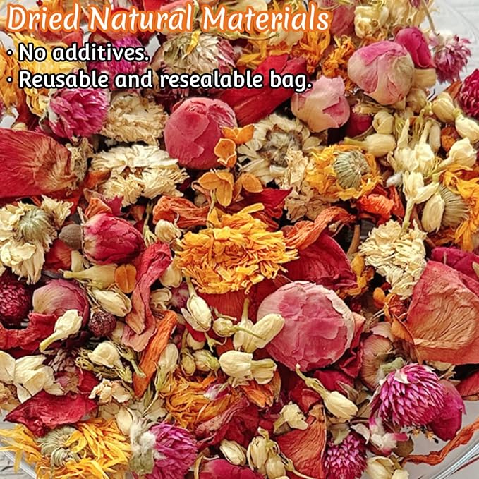Valentine Potpourri Bowl Filler, Rose Scented Potpourri Bowl Filler with Dried Flowers, Spring Potpourris Gifts for Natural Home Decor, Birthday, Valentine’s Day, Mother’s Day, Housewarming, Holiday