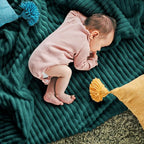 DISSA Fleece Blanket Queen Size – 90x90, Green - Soft, Plush, Fluffy, Fuzzy, Warm, Cozy – Perfect Throw for Couch, Bed, Sofa - with Pompom Fringe - Flannel Blanket