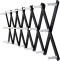 Dseap Accordian Wall Hanger: 16” High Wooden Wall Expandable Coat Rack, Hat Rack Holder, Accordion Hook for Baseball Caps, Coats, Mugs, 20 Peg Hooks, Black & White