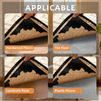Rug Pad Gripper, 8 Pcs Reusable Non-Slip Rug Pads, for Hardwood Floors and Tiles No Damage, Keep Corners Flat, Double-Sided Adhesive Area Rugs