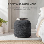 Anji Mountain Artisan Crafted Cotton Blend Pouf Ottoman | Versatile Floor Seating & Footstool for Living Room | Modern Boho Home Décor Accent | Filled Pouffe