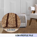 Custom Size Backed Non-Slip Area Rugs Runner, Easy Clean, Waterproof Runner Rugs for Hallway Entryway, Kitchen, Laundry, 2FT x 6FT, Brown Stripe