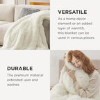 Bedsure GentleSoft Fluffy Cream Throw Blanket Decorative Blankets for Bed Couch Sofa, Cream Decor Sherpa Fleece Soft Cozy Fuzzy Plush Thick Warm Faux Fur Decorations, Ivory Girl Gifts, 50x60