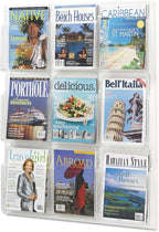 Safco Reveal Literature Rack, 9 Compartments Magazine Holder, Wall-Mounted Brochure Organizer, Acrylic, Clear