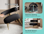 Mid Century Sherpa Boucle Accent Chair, Round Upholstered Barrel Arm Chair for Small Spaces, Fluffy Side Corner Sofa Chair for Living Room, Bedroom, Vanity, Office, Reading Nook(Black)