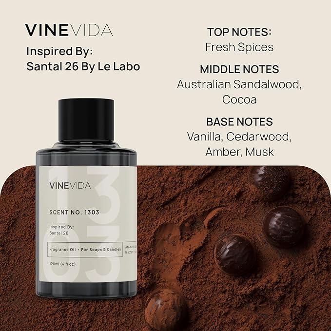 VINEVIDA Reed Diffuser for Home & Bathroom | Long-Lasting Scent Sticks Set | Oil Stick Diffuser | Bathroom Scent - Room Fragrance No. 1303 - Inspired by: Santal
