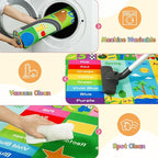 HOMORE Kids Rug, 6x9 Kids Educational Area Rugs for Learning Alphabet, Numbers, Colors, Season and Animal Words, ABC Rugs for Classroom Playroom, Green
