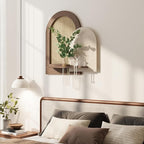 Troartos 3D Textured Boho Neutral Wall Art Decor With Shelf, Modern Beige and Brown Artwork for Walls With Green Accent, Minimalist Wall Decor for Living Room, Hallway, Kitchen, Bedroom, Office 24x24