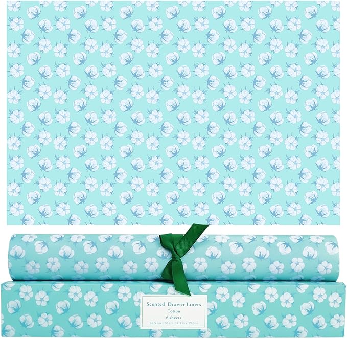 SCENTORINI Cotton Scented Drawer Liners, 6 Sheets Fragrant Paper Liners Non-Adhesive Paper Sheets for Home Closet, Dresser Drawers, Gift for Valentines Day Decor