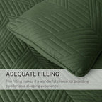 Exclusivo Mezcla Ultrasonic Twin Quilt Bedding Set, Lightweight Olive Green Bedspreads Soft Modern Geometric Coverlet Set for All Seasons (1 Quilt and 1 Pillow Sham)