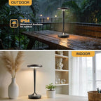 Cordless Lamp Rechargeable LED Table Light,48Hrs Battery Operated Table Lamp,Potable Lamp with Stepless Dimming and Waterproof Lamp for Kitchen,Dining,Shower,Outdoor Patio,Camping (2Pblack)
