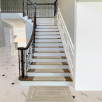 PURE ERA Bullnose Carpet Stair Treads Set Tape Free Non-Slip Indoor Stair Protectors Pet Friendly Rugs 9.5" x 30"(7 Pieces,Cream Gray Rectangular)