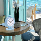 Mantel Clock, Classic Vintage Clocks and Decorative Shelf Decor, Silent Analog Desk Clocks with Light Vintage Metal Table Clock for Living Room Shelf Bedside Home Decor (Cornflower Blue)