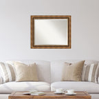 Amanti Art Bronze Wall Mirror 27x33 Manhattan Bronze Rectangle Bathroom Mirror for Wall Decor Living Room, Large Traditional Wood Frame, Hangs Horizonally and Vertically, Bathroom Decor, Beveled Edge