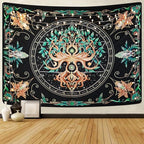 Natural Tree of Life Tapestry,Hippie Aesthetic Wall Tapestries, Psychedelic Aesthetic Decor, Large Tapestry for Bedrooms, Living Rooms, and Dorms-59.1x49.2 Inch