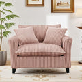 ERYE Living Room Accent Chair, Modern Corduroy Upholstered Chair Wider Seat Cushion Leisure Armchair W/2 Pillows and Removable Cover for Home Apartment,Bedroom,Office