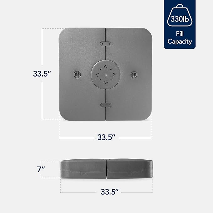 Best Choice Products 330lb Cantilever Offset Patio Umbrella Base, Heavy-Duty Outdoor Stand, Sand Water Fillable Weights Set w/Easy-Fill Spouts – Gray