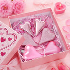 18 Pcs Valentines Tree Heart Ornaments Pink Valentines Tree Decorations, 3 Style 3.2" Valentine Hanging Ornaments for Christmas Tree Anniversary Party Decoration