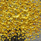 Epicler 24x24 Inch Hand-Painted 3D Yellow Flower Art Oil Painting, Modern Flower Canvas Wall Painting, Contemporary Abstract Canvas Oil Painting Home Wall Decoration