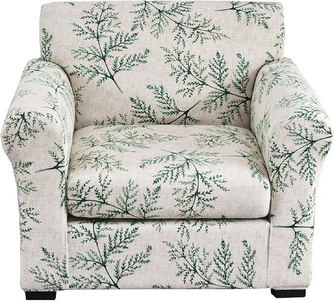 KRFOONN 2 Piece Chair Covers Printed Sofa Covers Couch Covers Washable Armchair Sofa Couch Slipcover Furniture Protector with Elastic Bottom for Living Room (Armchair, 30), Small