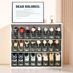 Shoe Slots Organizer，20 Pack Shoe Stackers for a Pair of Shoes,Adjustable Shoe Rack with Three Levels，Grey