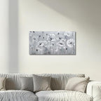 Belmrxne Flower Wall Decor Grey Wall Art Modern Canvas Painting Funny Artwork for Living Room Bedroom Dining Room Bathroom Kitchen Office 12x24 Inches