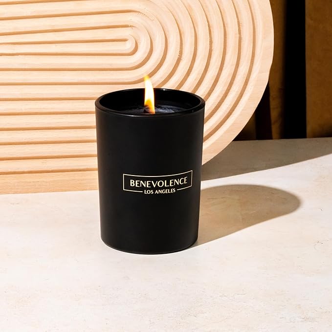 Benevolence LA Charcoal Scented Candle | Soy Christmas Candles, Black Candle for Home | Holiday Candles Gifts for Women and Men | Home Fragrance | Aromatherapy | Bathroom Freshener | 10oz