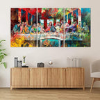 Novatique 3 Piece The Last Supper Picture Wall Art Graffiti Canvas Wall Art Modern Religious Graffiti Picture Decor Jesus Poster Home Decor for Living Room Office, 24 ”x 36 ”x 3Pcs