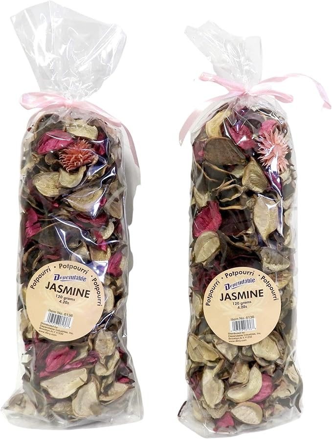 Jasmine Scented Potpourri – 2 Large Bags (8.4 oz Total) – Decorative Dried Flower Mix for Bowls, Vases, Home Fragrance & Room Décor – Dependable Industries Inc. Essentials